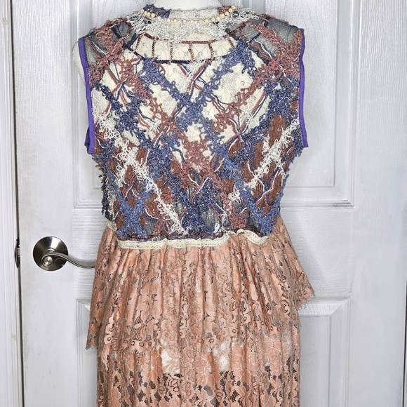 Sleeveless Duster Handmade Upcycled Long Cardigan Small-Medium - Picture 5 of 14